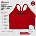 LULULEMON Flow Y Wrap-Front High-Neck Bra Red College Crimson