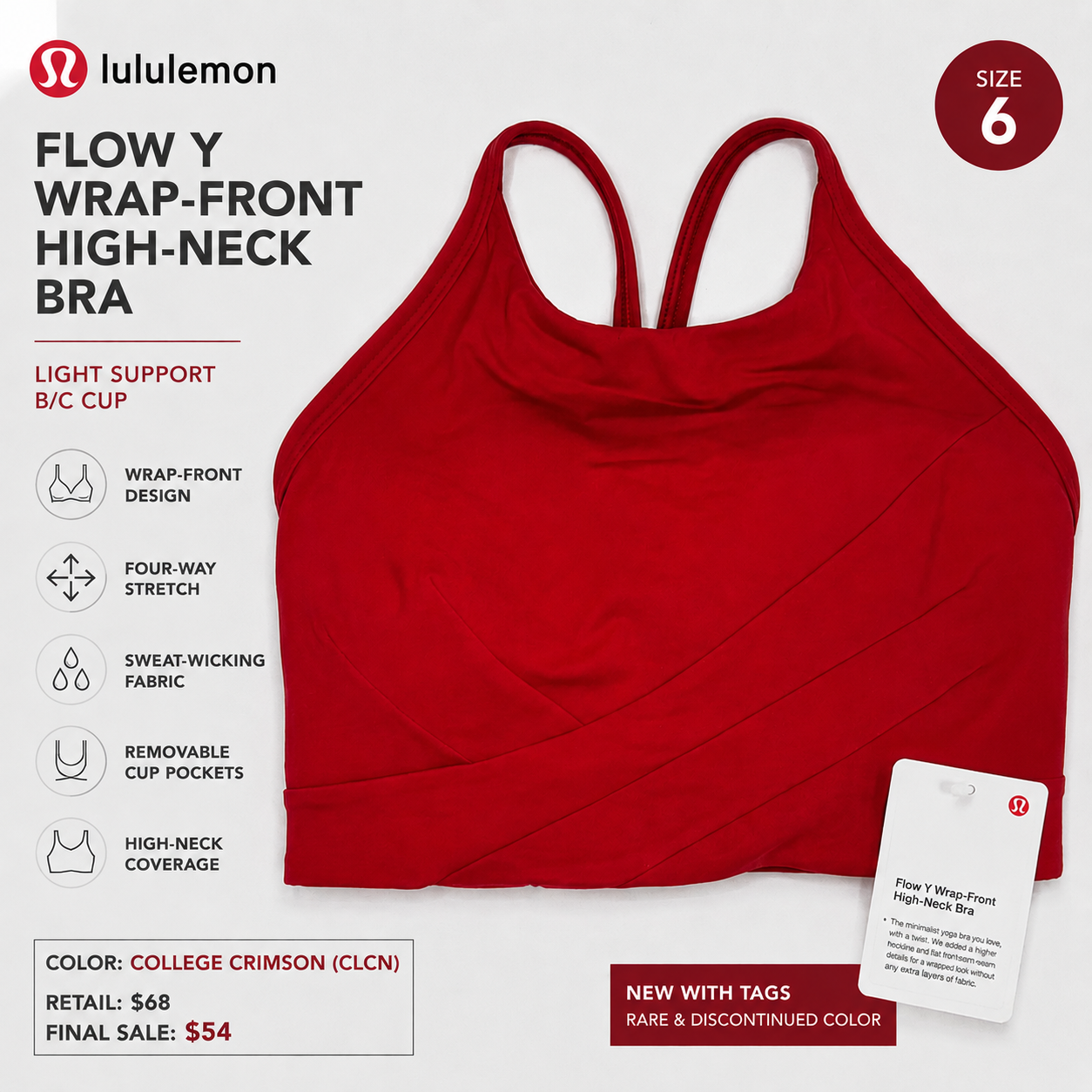 Lululemon Flow Y Wrap-Front High-Neck Bra