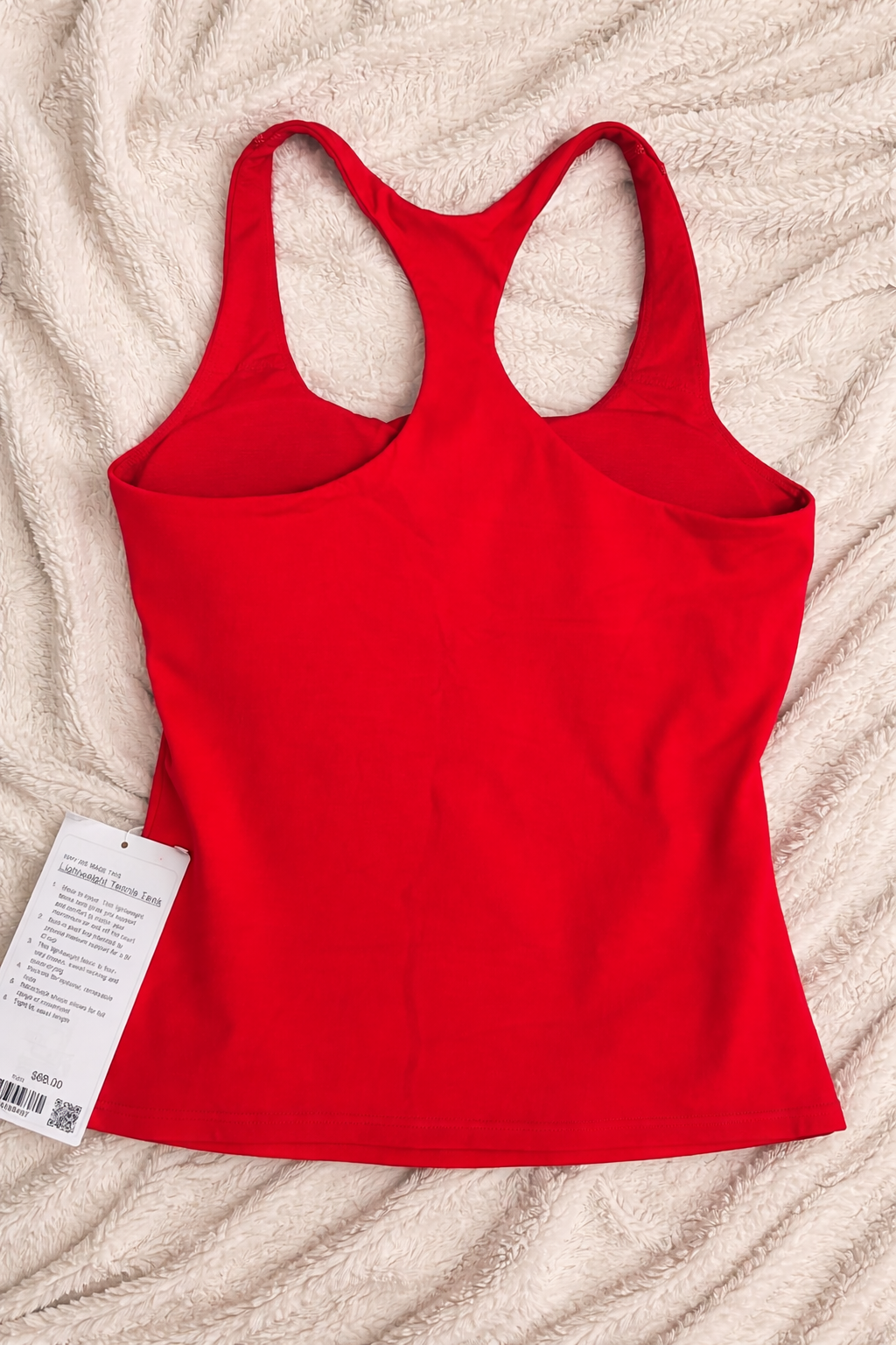 Lululemon Lightweight Tennis Tank Red Size 8/M Built-In Bra LW1FB0S