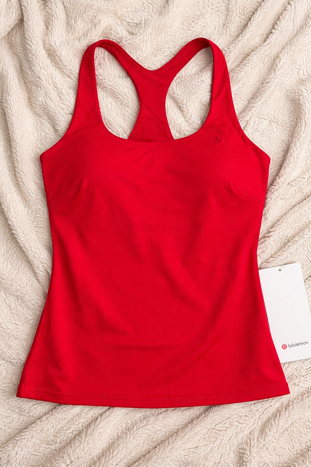 Lululemon Lightweight Tennis Tank Red Size 8/M Built-In Bra LW1FB0S