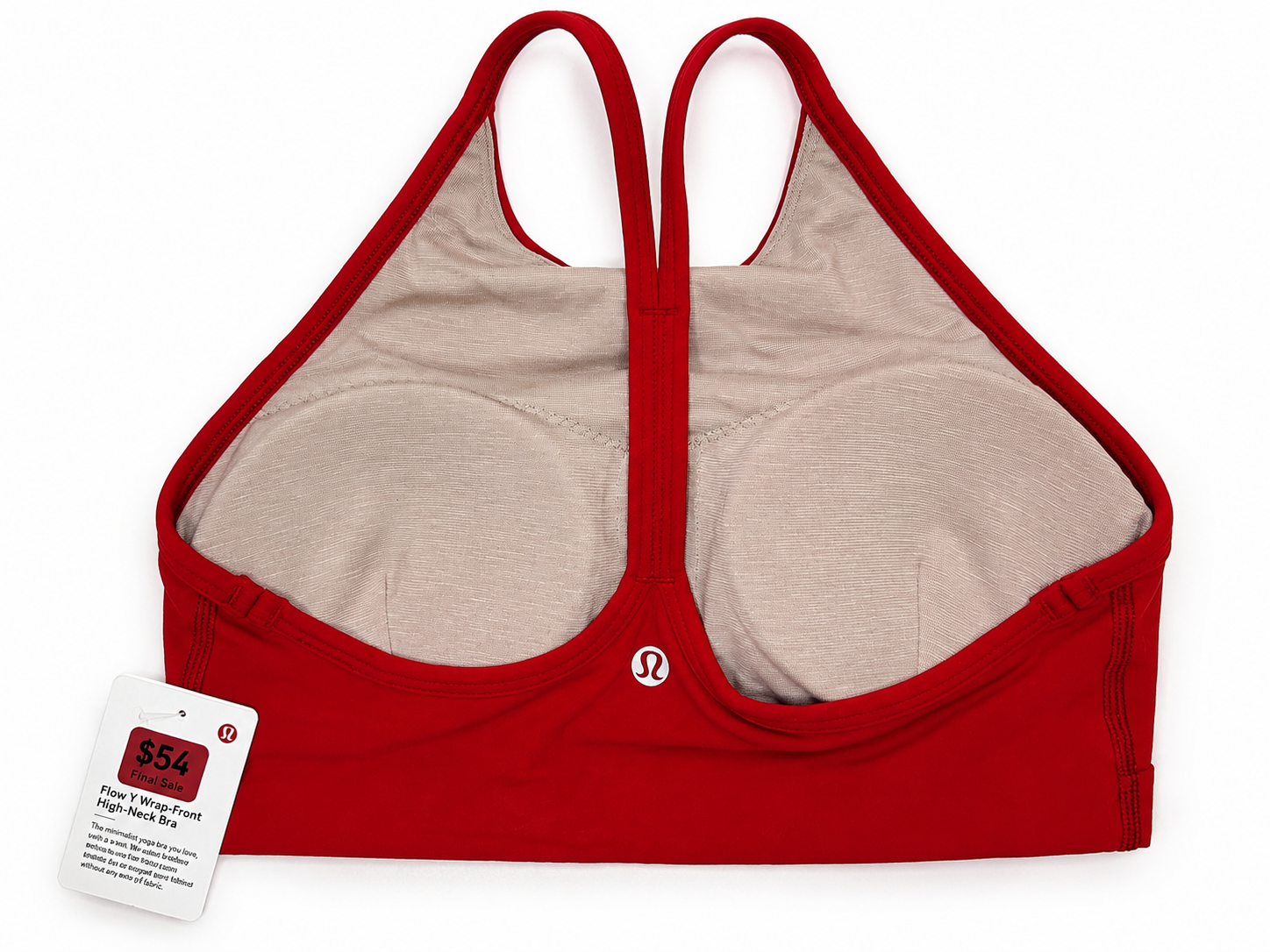 LULULEMON Flow Y Wrap-Front High-Neck Bra Red College Crimson