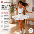 Lululemon Peek-A-Boo Pleat Tennis Skirt White Size XL Golf Pickleball