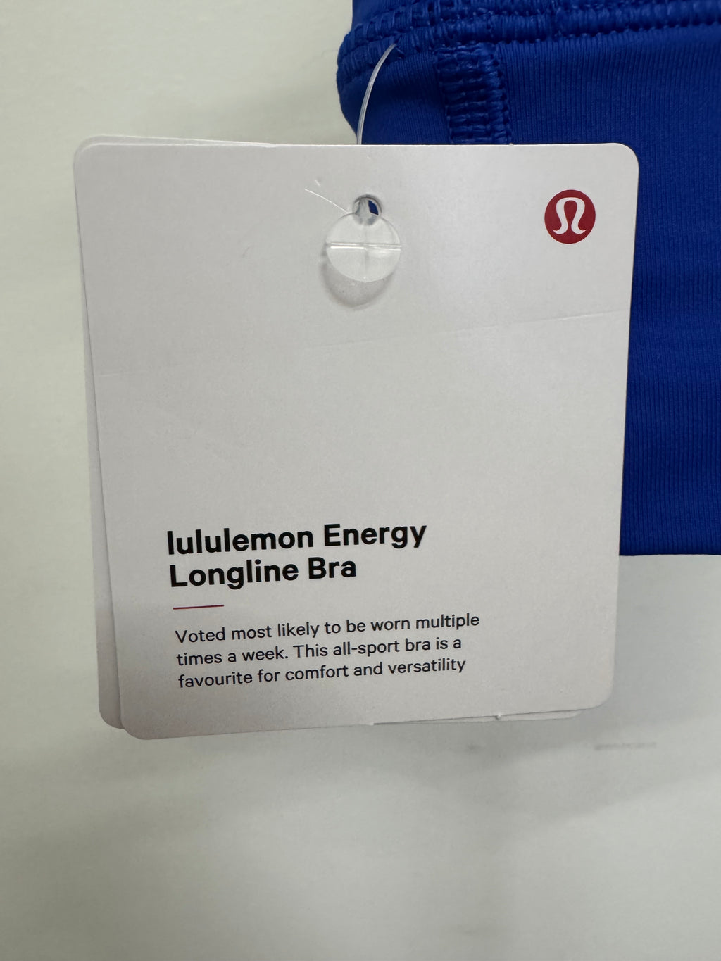 Lululemon Energy Longline Bra Glitch Blue Size 10 NWT Rare Discontinued LW2EWVS