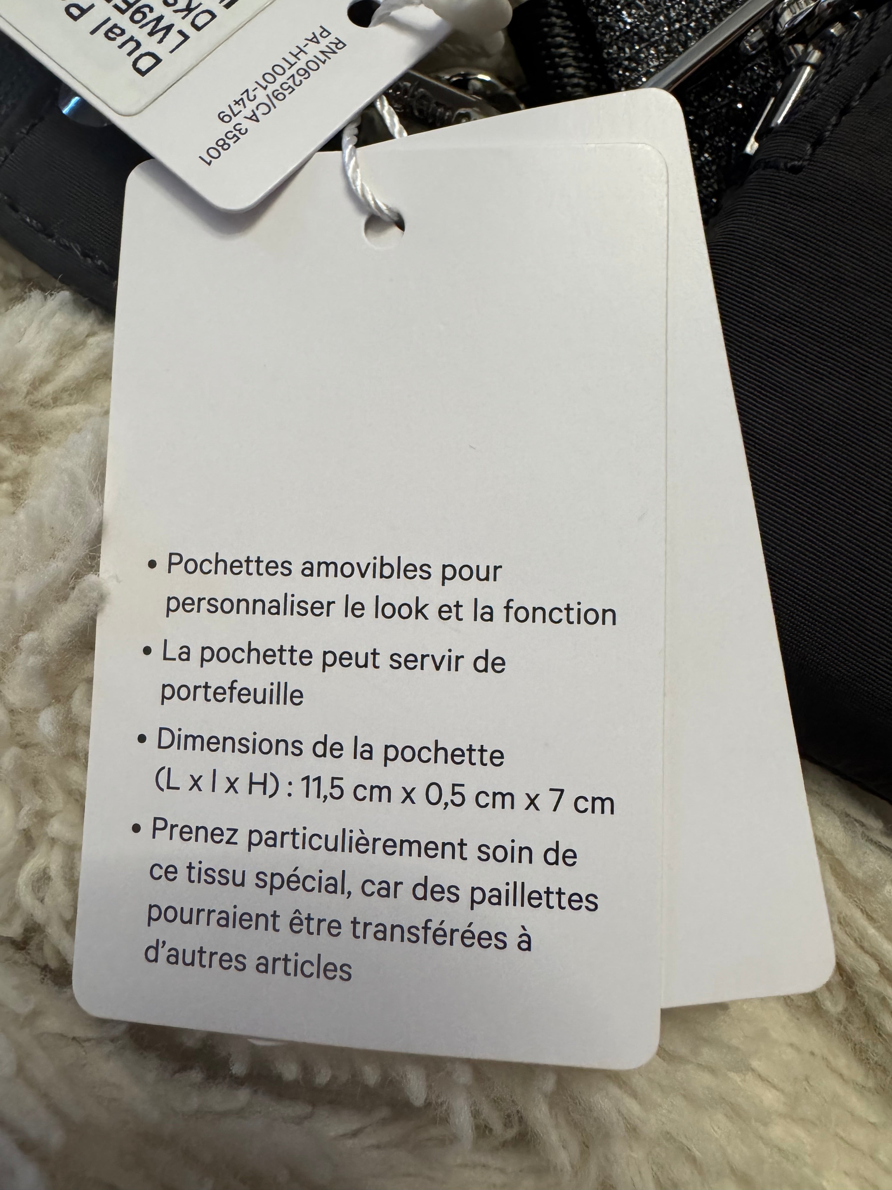 Lululemon NEW Dual Pouch Wristlet Glitter Silver Black  LW9FRWS