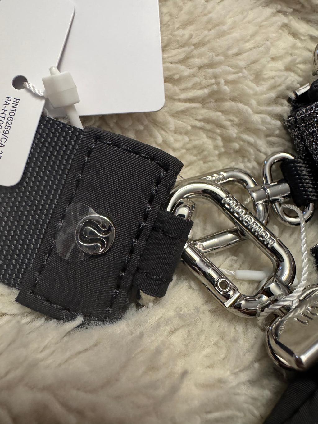 Lululemon NEW Dual Pouch Wristlet Glitter Silver Black  LW9FRWS