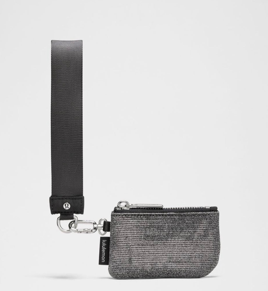 Lululemon NEW Dual Pouch Wristlet Glitter Silver Black  LW9FRWS