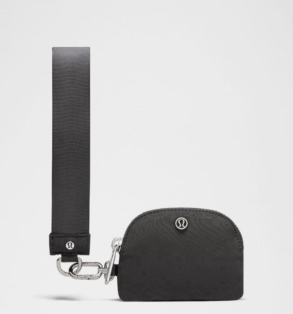 Lululemon NEW Dual Pouch Wristlet Glitter Silver Black  LW9FRWS