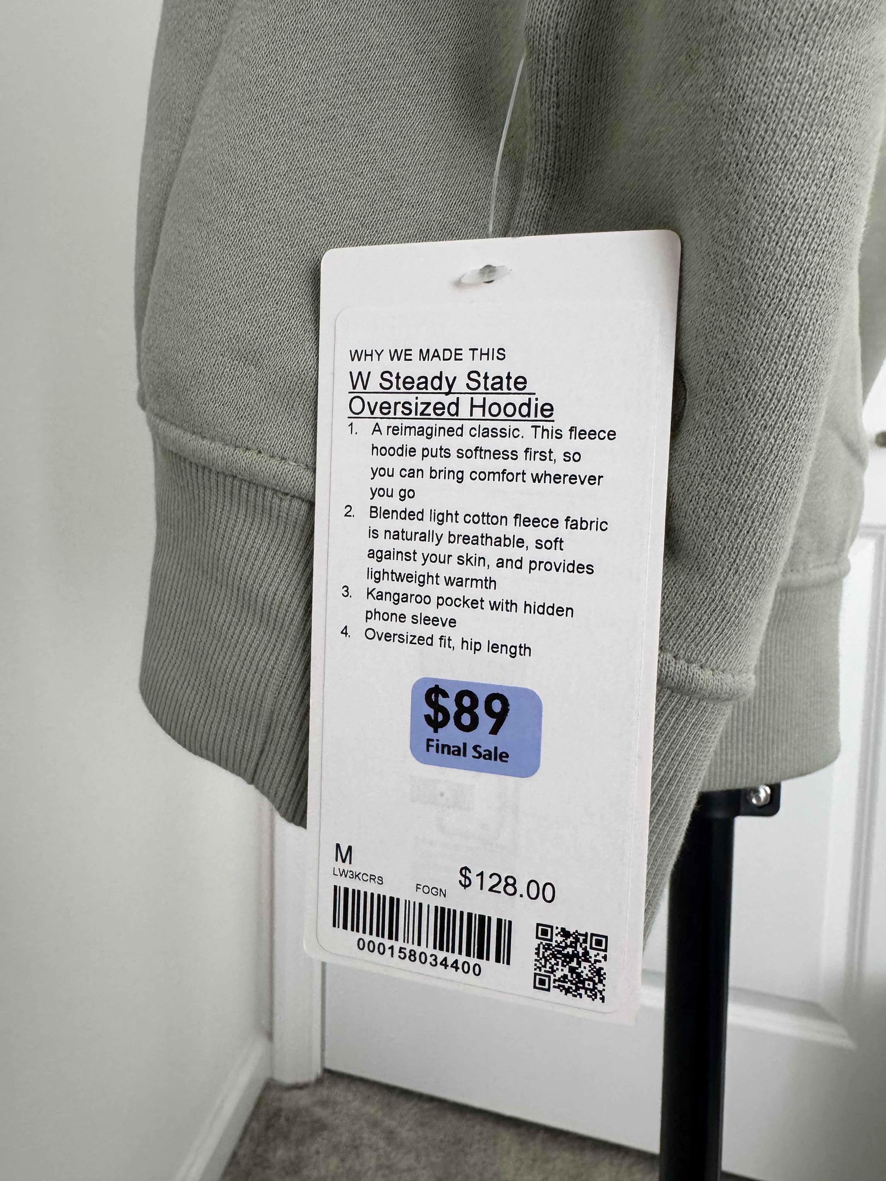 Lululemon Steady State Oversized Hoodie STLB Blue Size S Soft Funnel Neck 1LW3KCRS