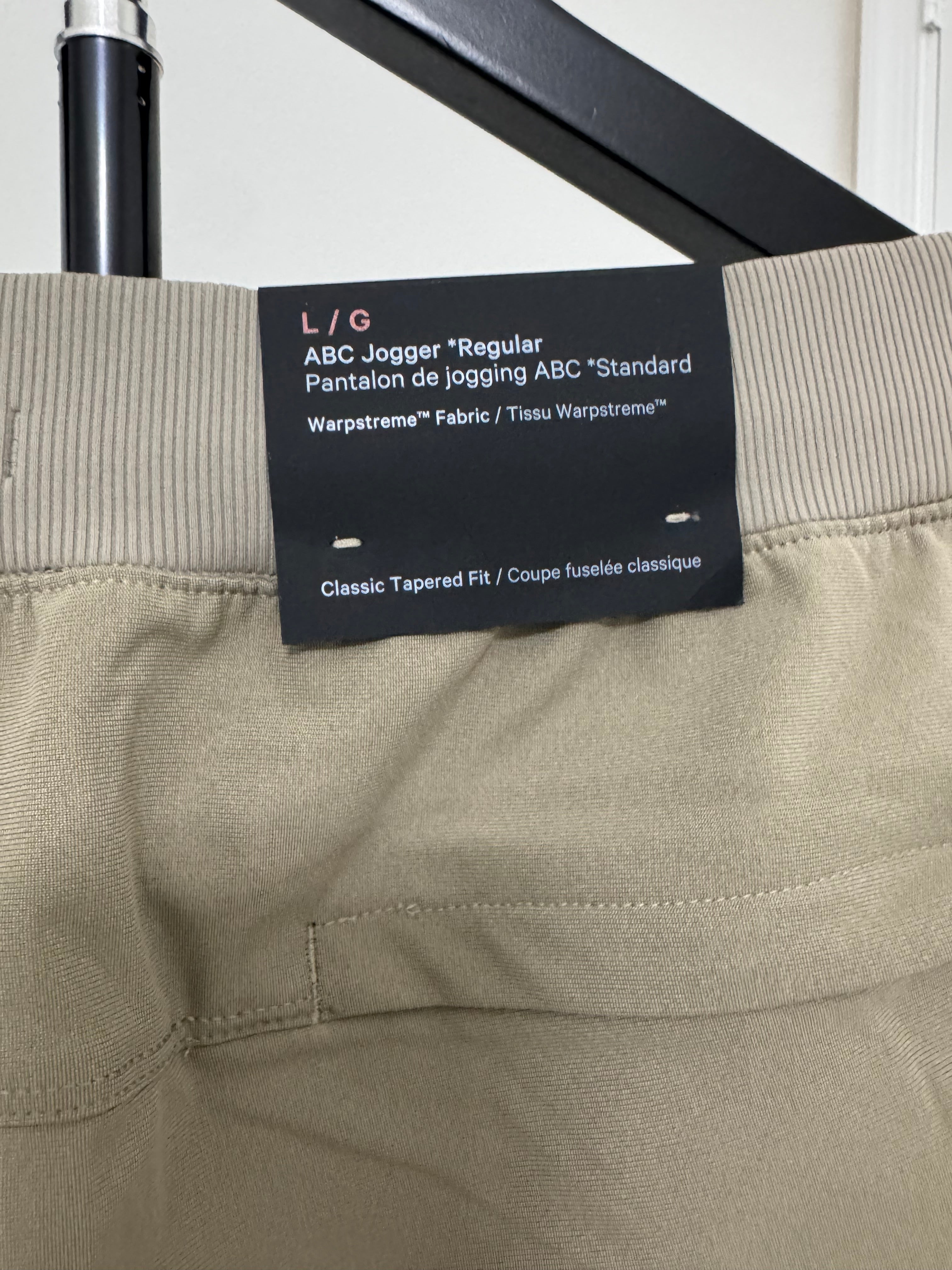 Lululemon ABC Regular Jogger Warpstreme Men’s L WSHG Green Khaki LM5BKOS