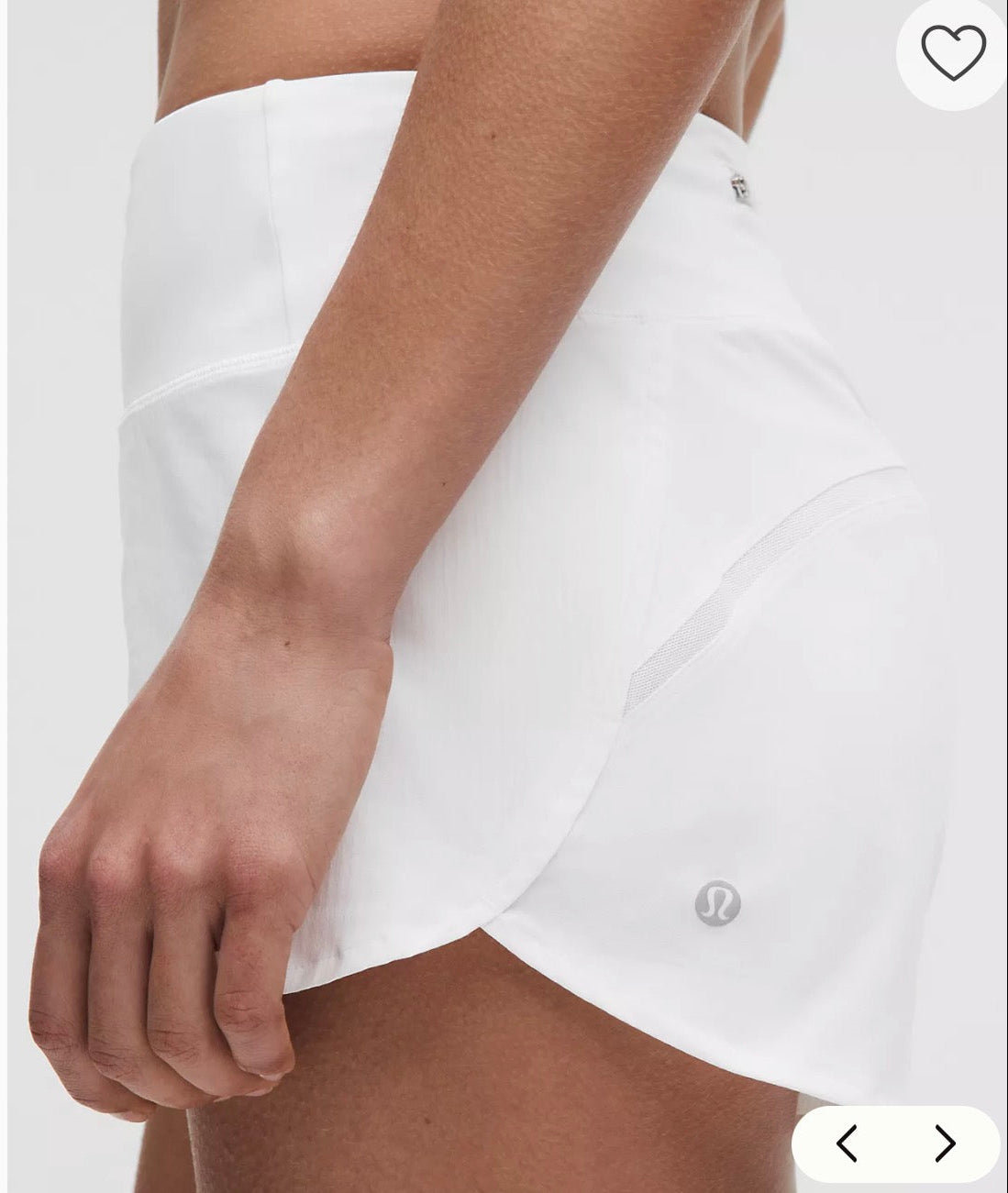 Lululemon Speed Up Low Rise Short 2.5” *Lined in White