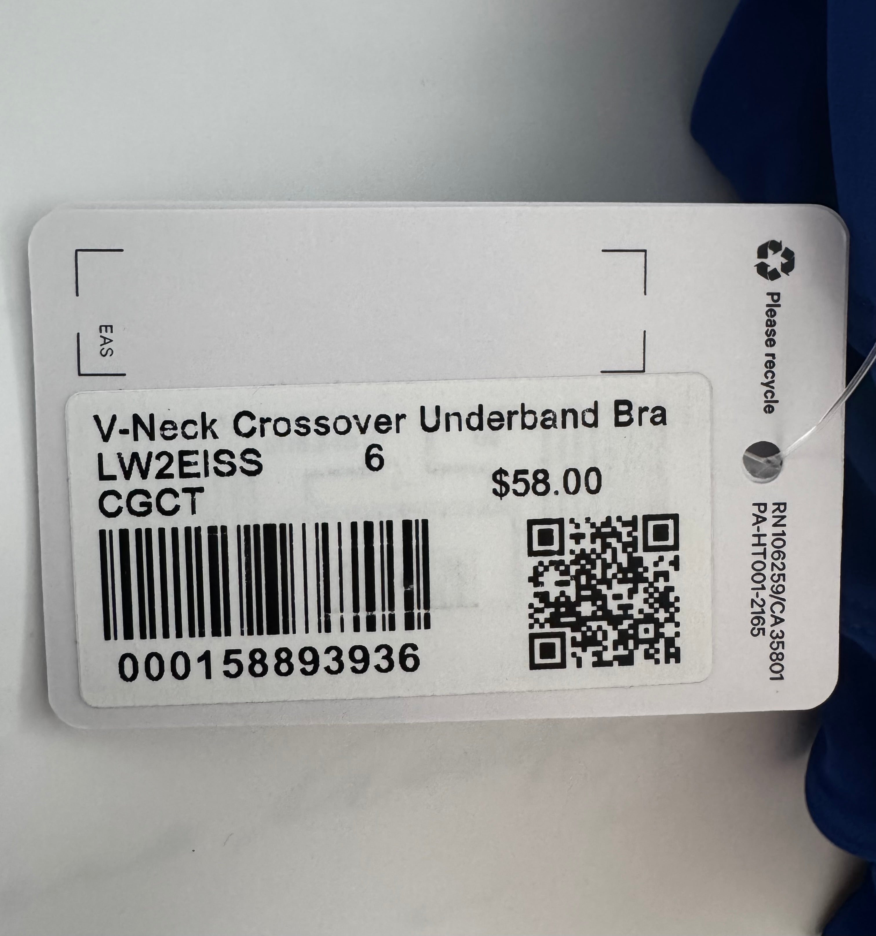 Lululemon V-Neck Crossover Underband Bra