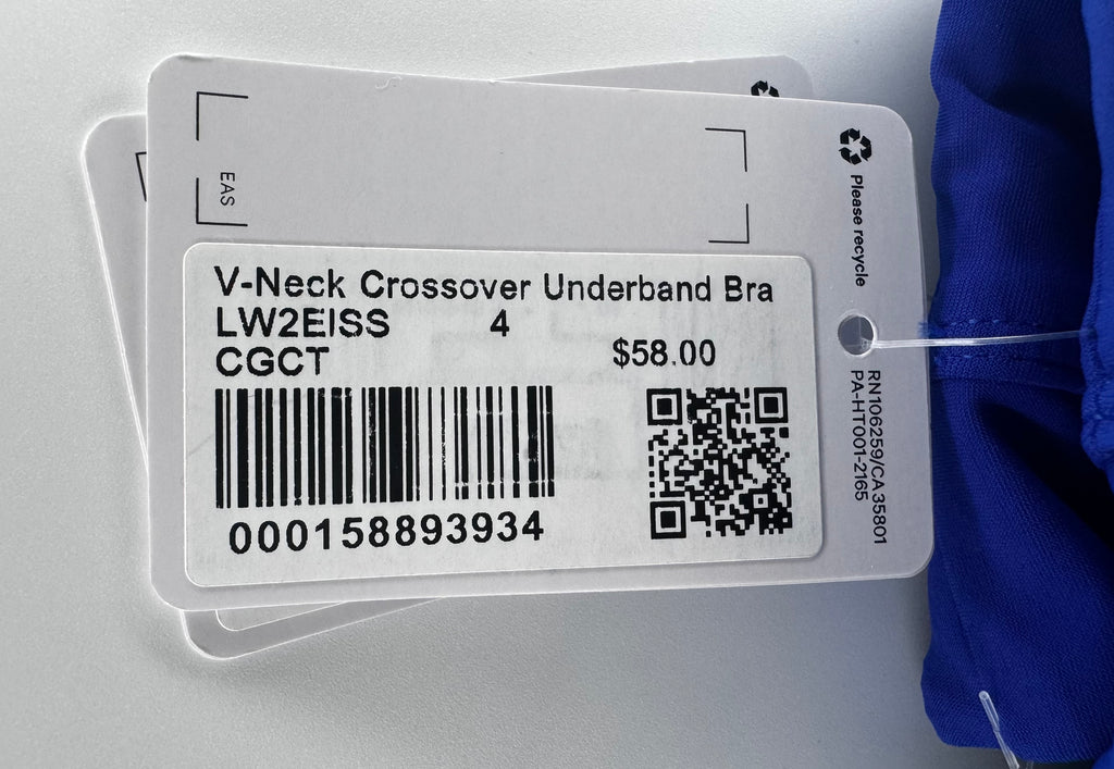 Lululemon V-Neck Crossover Underband Bra