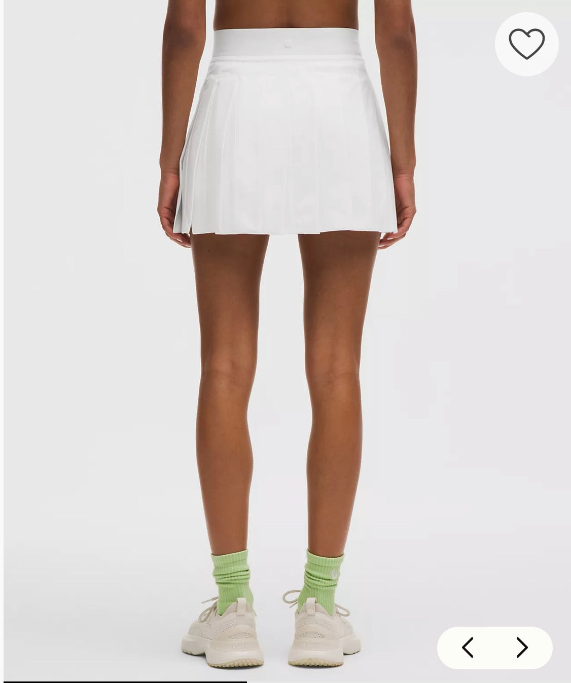 Lululemon Peek-A-Boo Pleat Tennis Skirt White Size XL Golf Pickleball