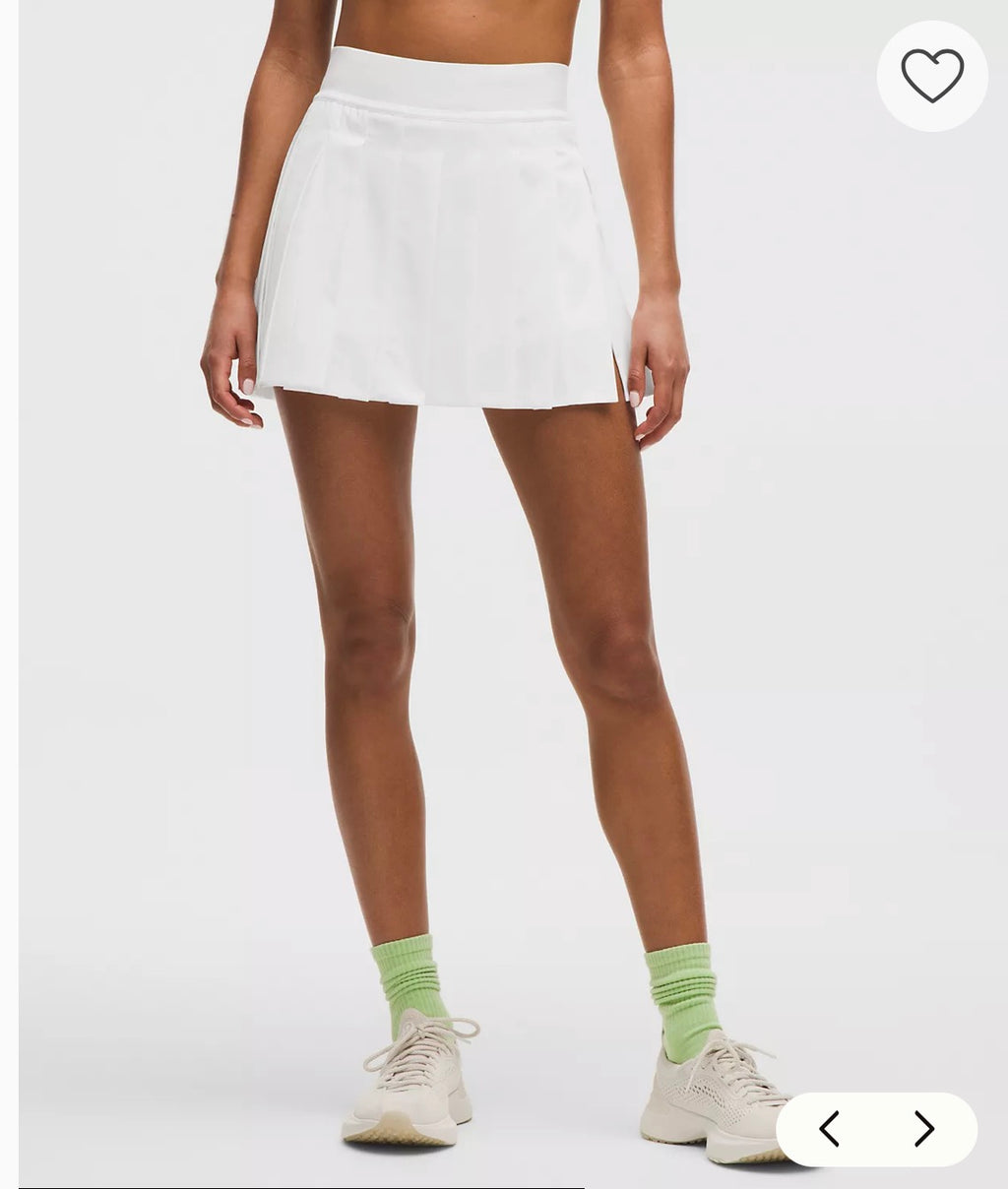 Lululemon Peek-A-Boo Pleat Tennis Skirt White Size XL Golf Pickleball
