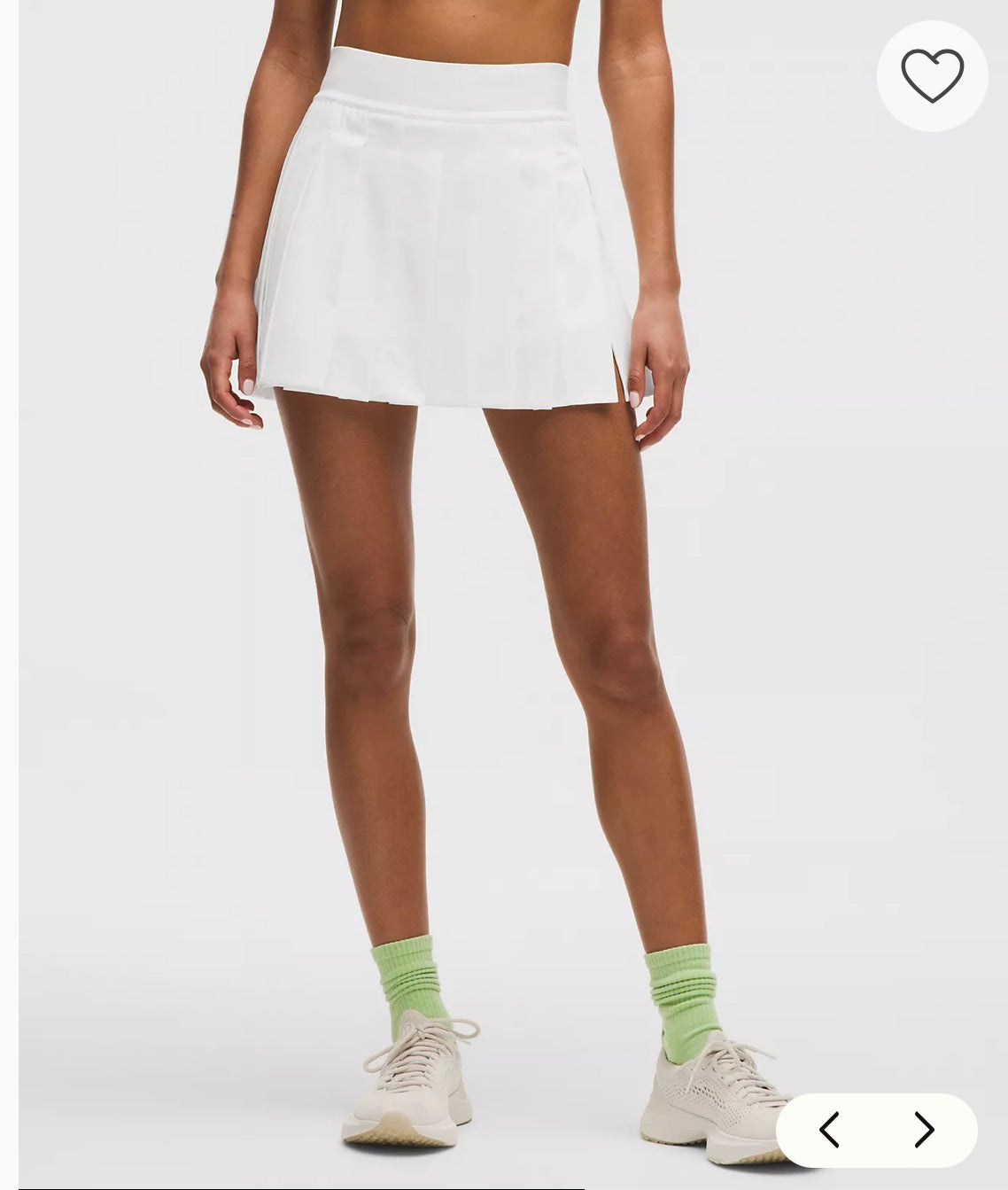 Lululemon Peek-A-Boo Pleat Tennis Skirt White Size XL Golf Pickleball