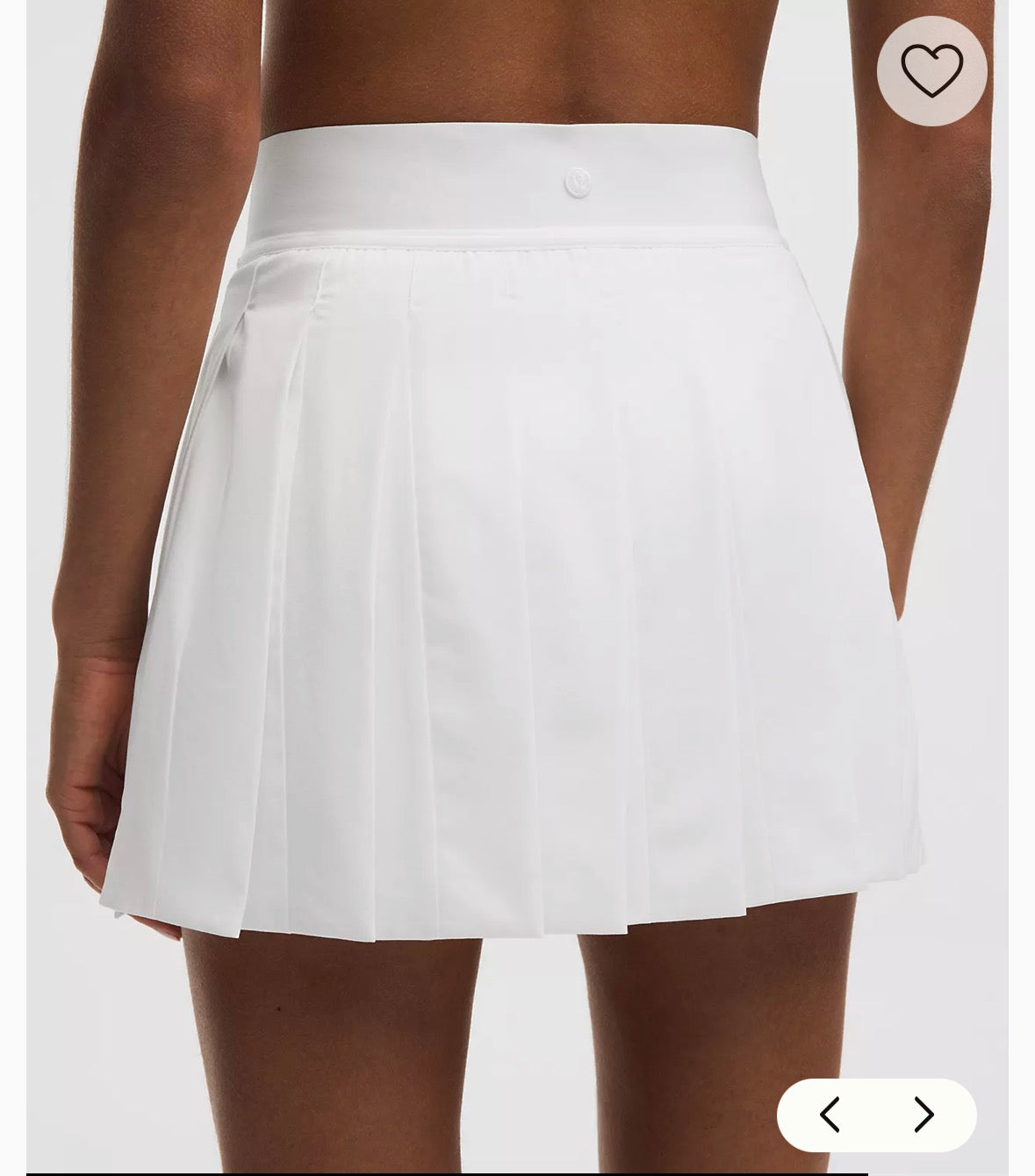 Lululemon Peek-A-Boo Pleat Tennis Skirt White Size XL Golf Pickleball