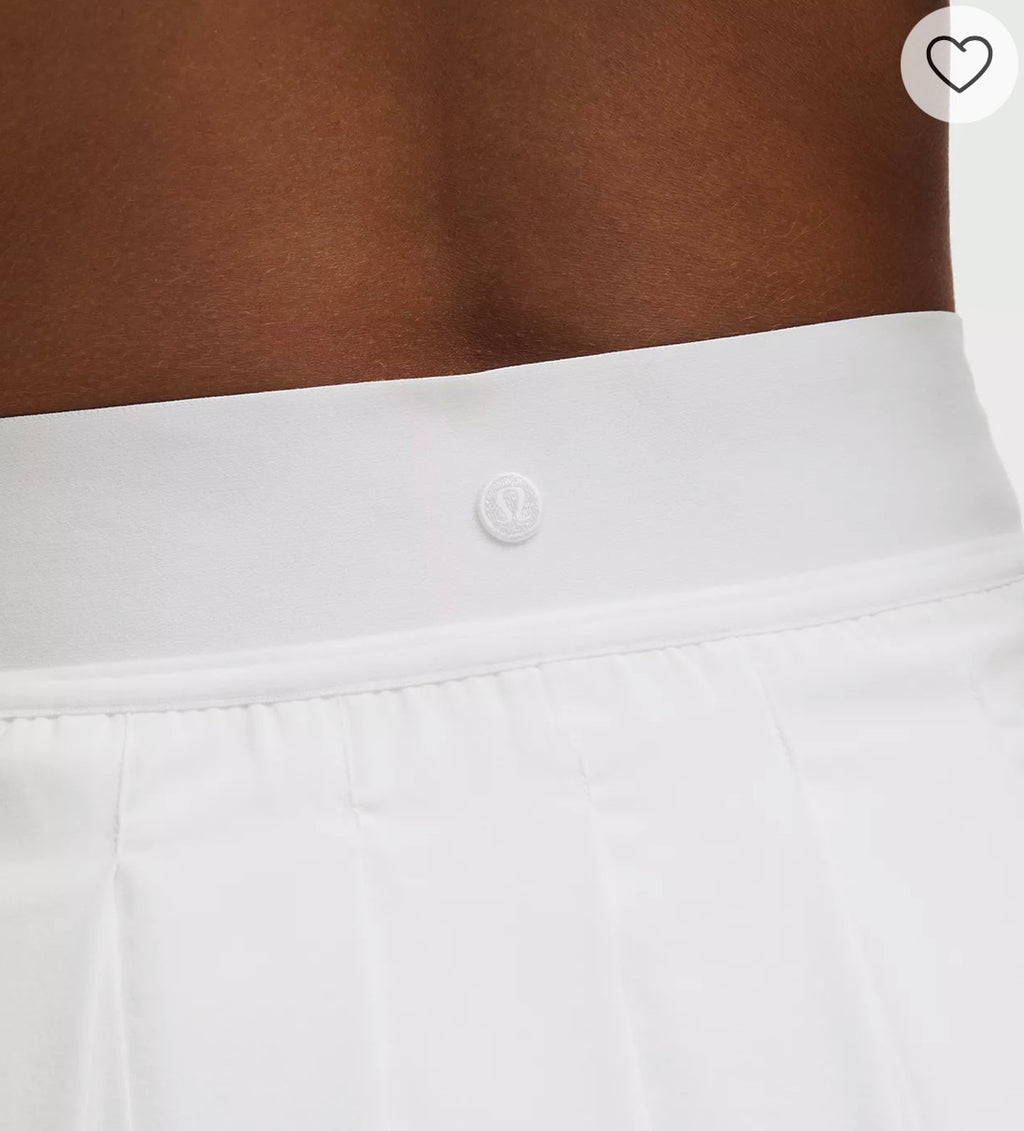 Lululemon Peek-A-Boo Pleat Tennis Skirt White Size XL Golf Pickleball