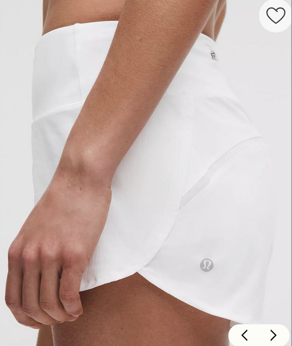 Lululemon Speed Up Low Rise Short 2.5” *Lined in White